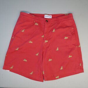 Dog Saddlebred Short Preppy Men's Chino Novelty Print Puppy Casual Size 32 NWT